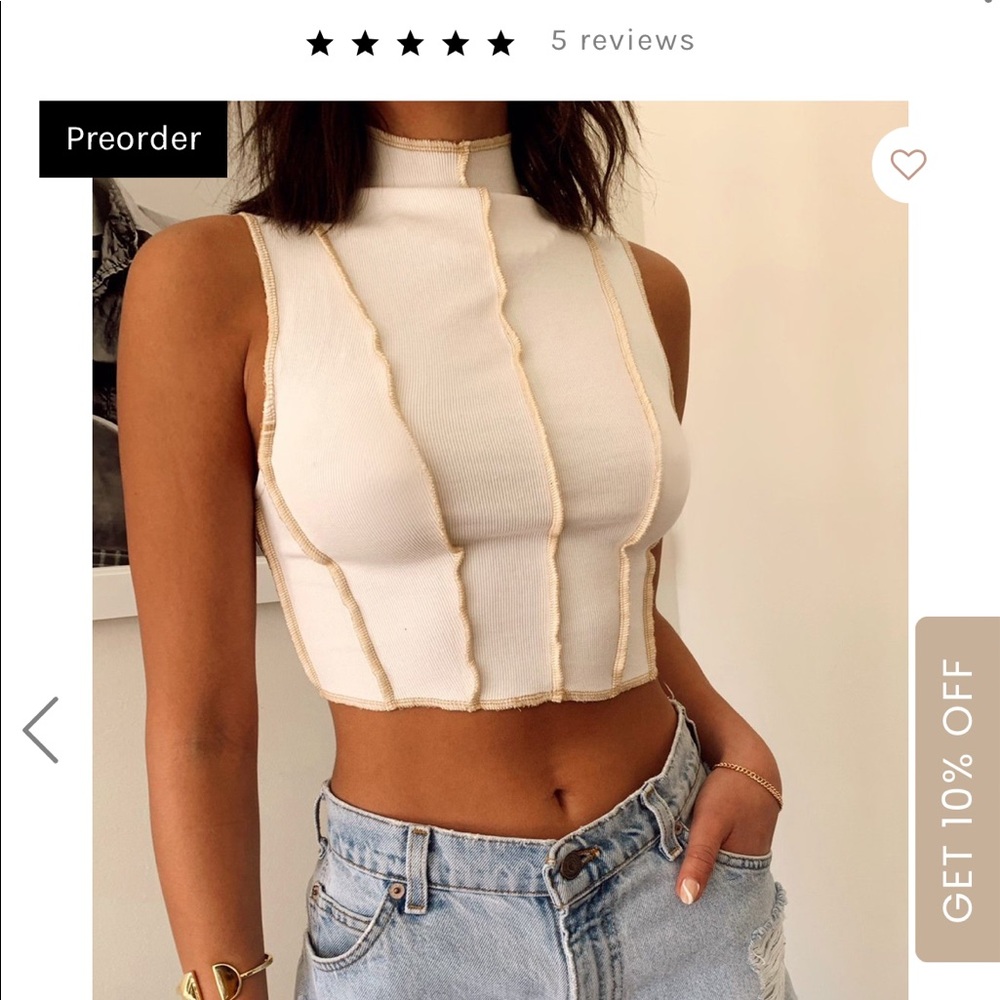 12th tribe White cropped top, NWT
